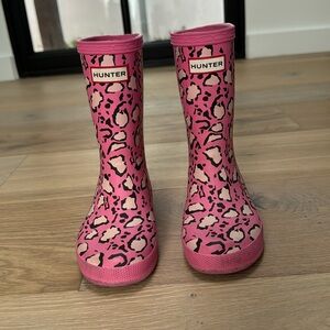 Hunter boots pink leopard -
